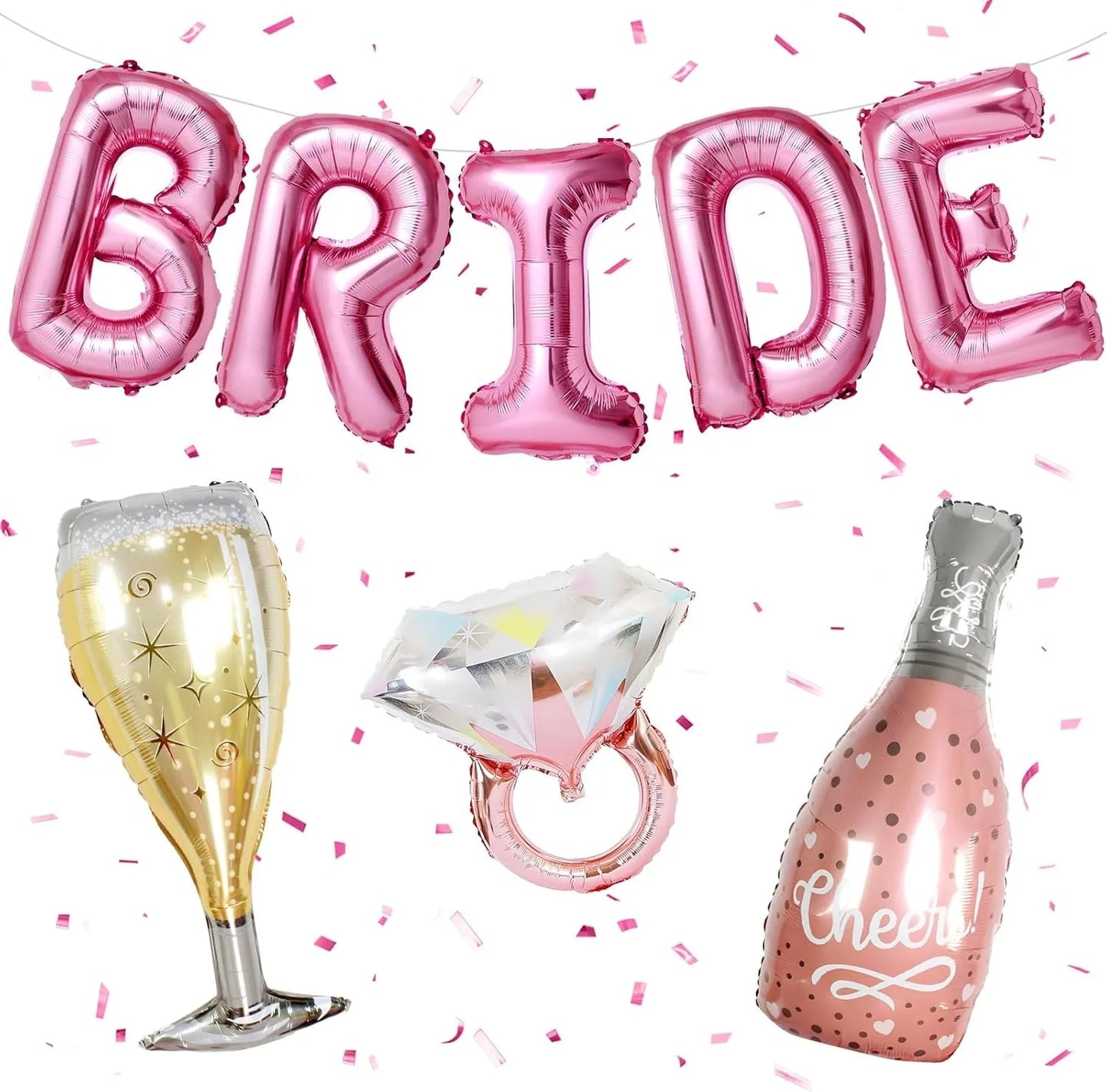 Bride Theme Balloons Banner Party Home Decorations for Bachelorette Engagement Wedding Bridal Shower Decor Event Party Supplies