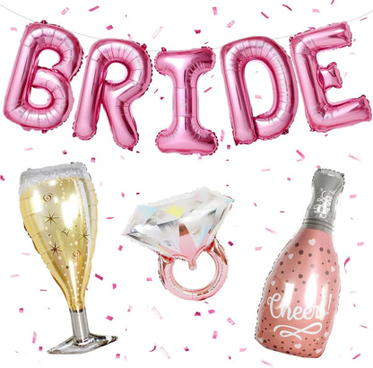 Bride Theme Balloons Banner Party Home Decorations for Bachelorette Engagement Wedding Bridal Shower Decor Event Party Supplies