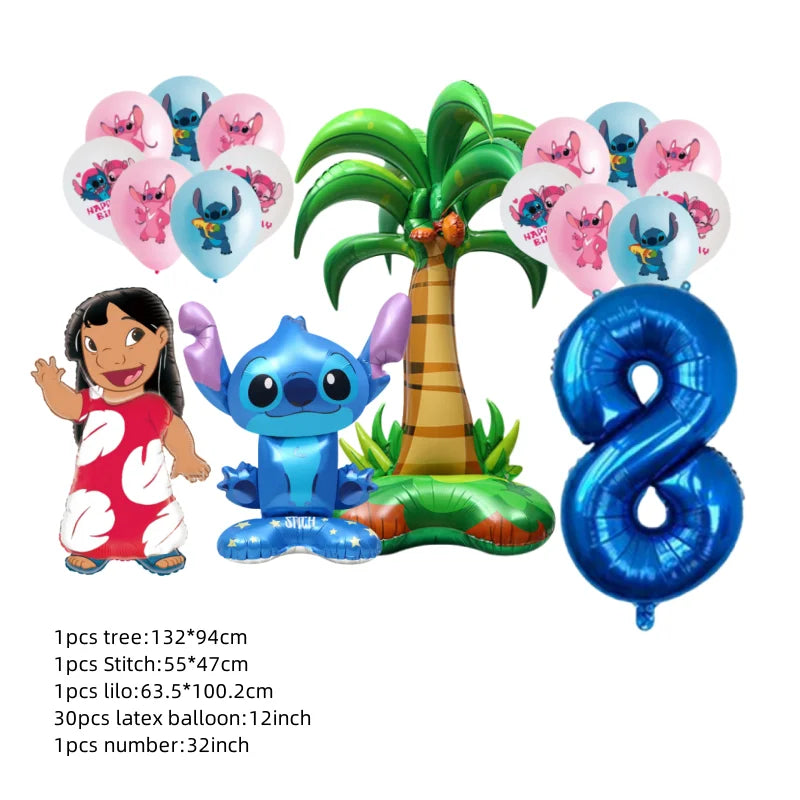 Kids First 6th Birthday Party Decorations Stitch Balloons Set Cute Globos Baby Shower Supplies Children Gifts Ballons