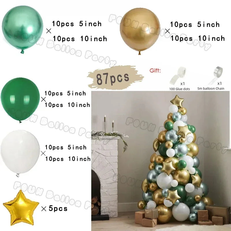 Christmas Decorations Christmas Balloon Garland Arch Kit Candy Cane Star Foil Baloon Birthday Party Christmas Tree New Year Gift