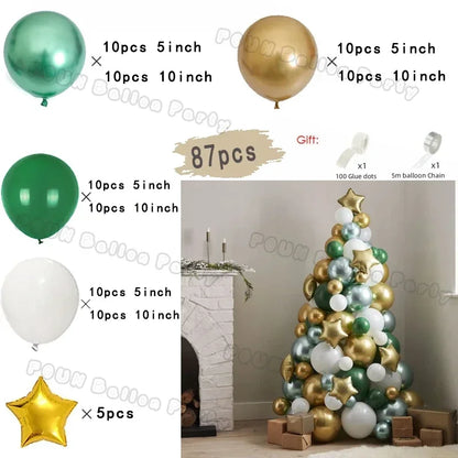 Christmas Decorations Christmas Balloon Garland Arch Kit Candy Cane Star Foil Baloon Birthday Party Christmas Tree New Year Gift