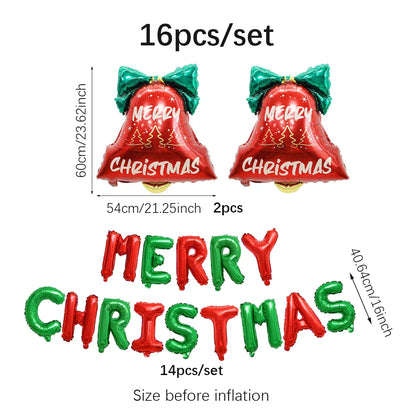 Merry Christmas decoration balloons, Christmas, birthday party decorations, Christmas Eve and New Year theme decorations