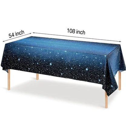 Disposable Starry Sky Theme Tablecloth Adult Children Birthday Party Decoration Starry River Star Outer Space Party Table Cloth