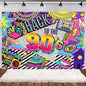 90’S Disco Party Decorations Back To 90s Backdrop Women Men Friend Birthday Music Party Disposable Tableware Balloon CakeTopper