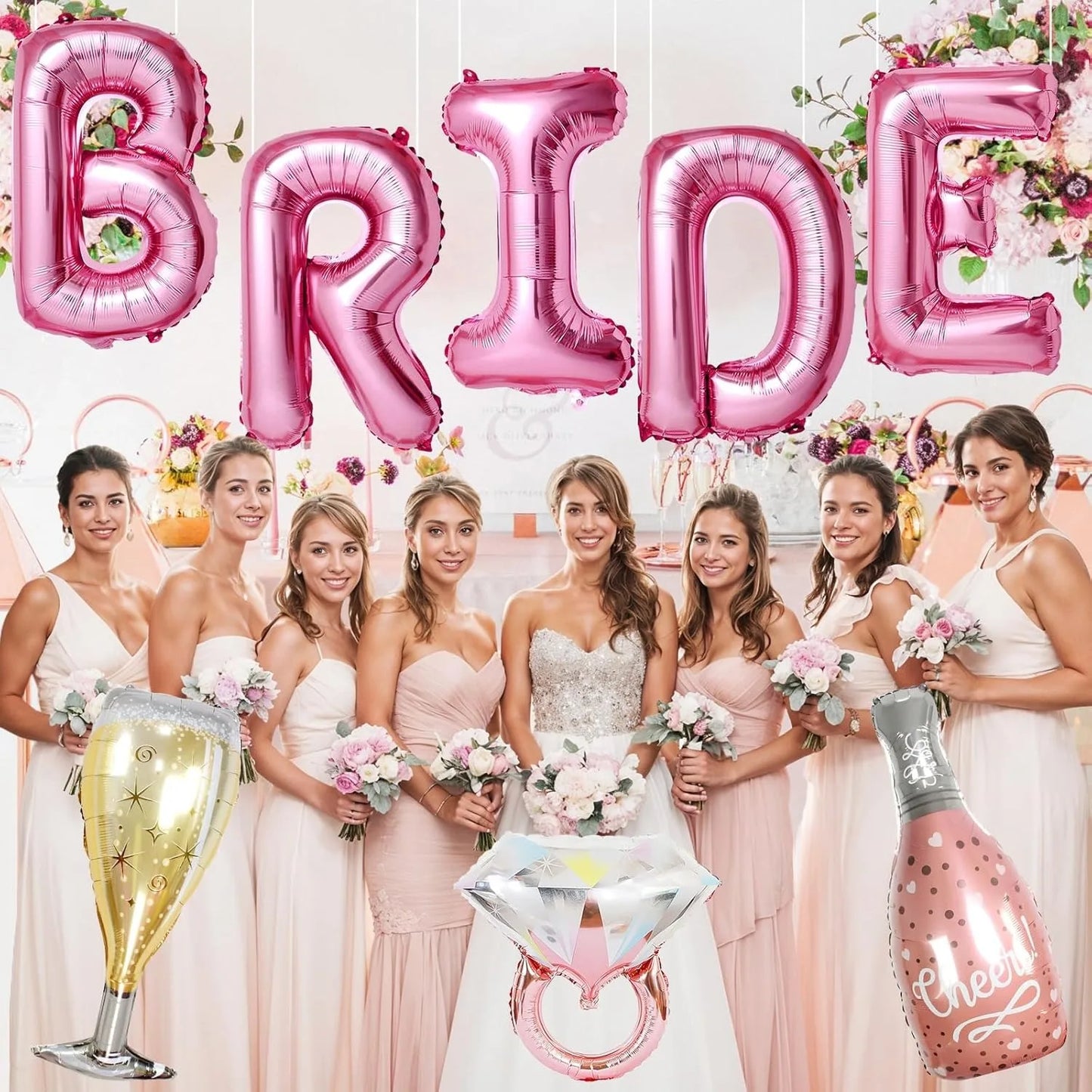 Bride Theme Balloons Banner Party Home Decorations for Bachelorette Engagement Wedding Bridal Shower Decor Event Party Supplies