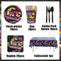90’S Disco Party Decorations Back To 90s Backdrop Women Men Friend Birthday Music Party Disposable Tableware Balloon CakeTopper