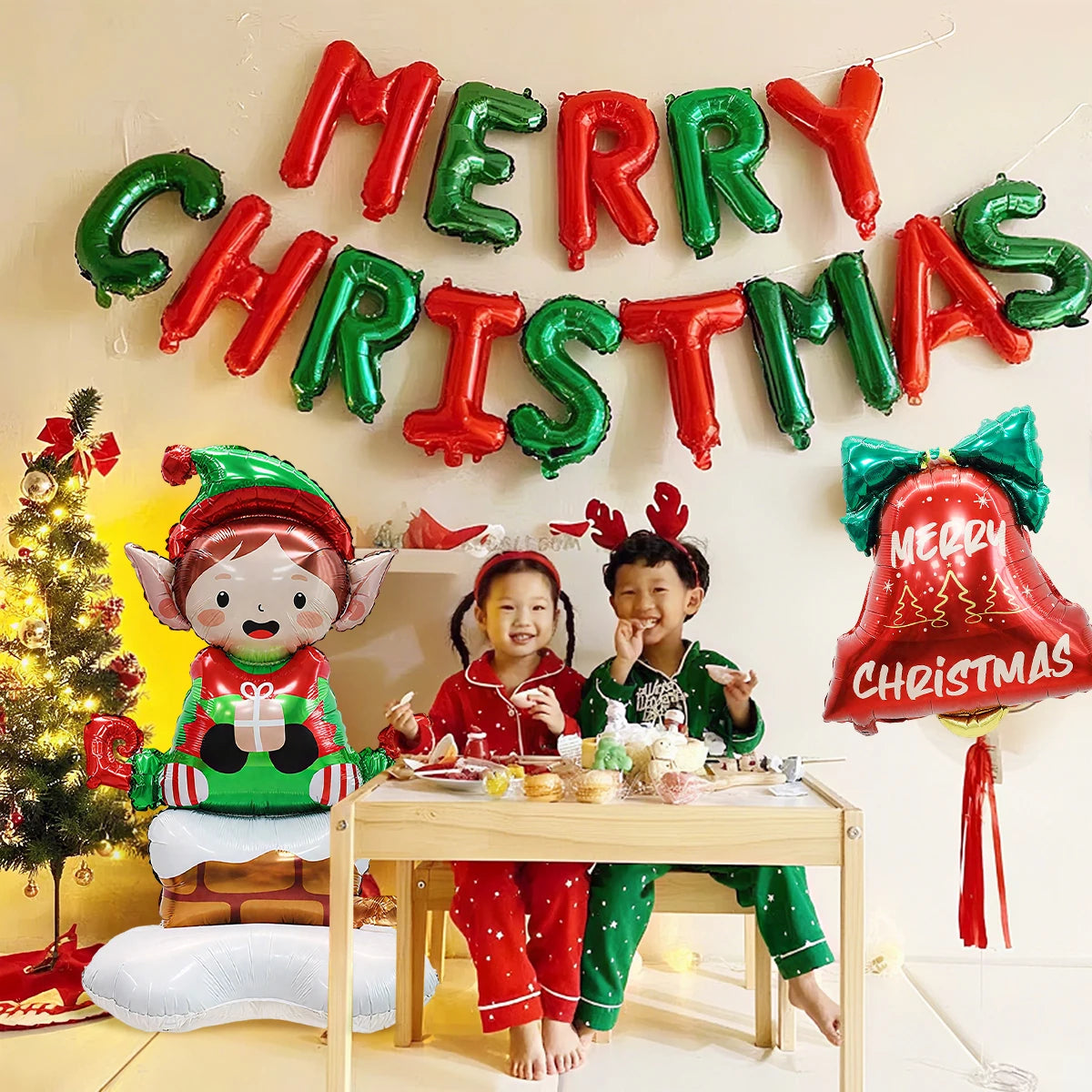 Merry Christmas decoration balloons, Christmas, birthday party decorations, Christmas Eve and New Year theme decorations