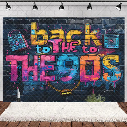 90’S Disco Party Decorations Back To 90s Backdrop Women Men Friend Birthday Music Party Disposable Tableware Balloon CakeTopper