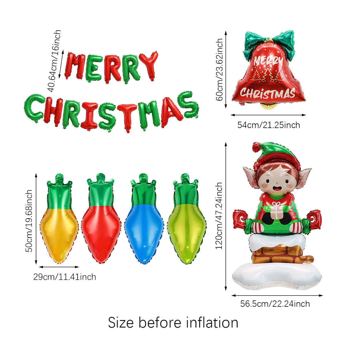 Merry Christmas decoration balloons, Christmas, birthday party decorations, Christmas Eve and New Year theme decorations