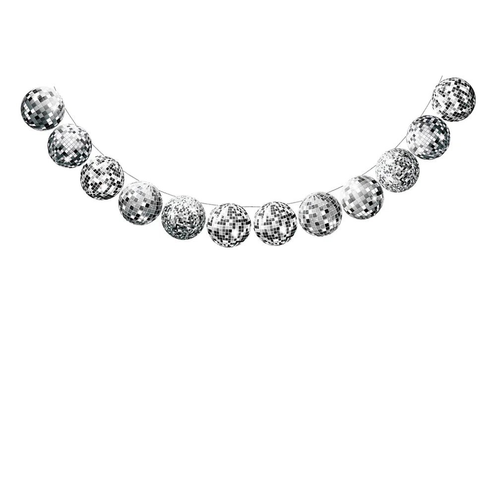 Disco Themed Party Banner Hanging Swirls Decor 70s 80s 90s retro Musical party Dancing Birthday Party Ceiling Spiral Decoration